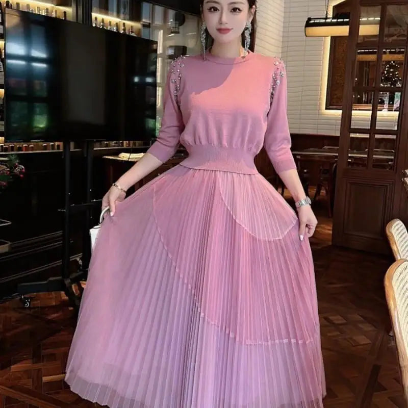 Top Panel Mesh Skirt Set (One Set)