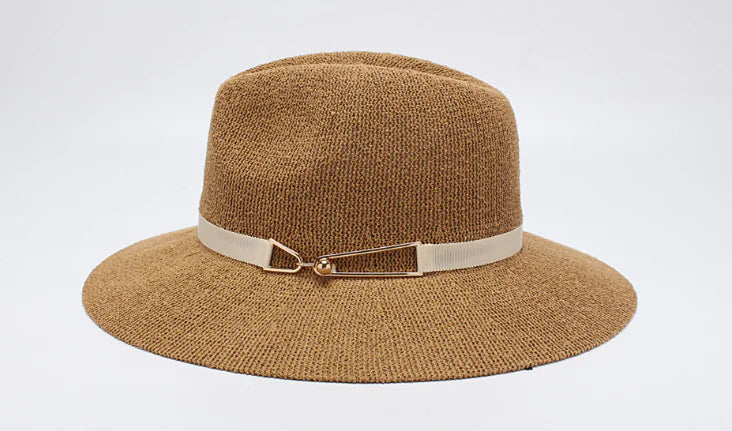 Women's Wide Brim Jazz Hat, Korean Knit Sun Hat