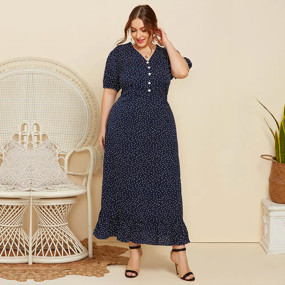 Plus Size Short Sleeve Fashion Dress