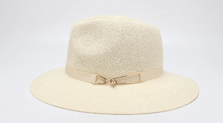 Women's Wide Brim Jazz Hat, Korean Knit Sun Hat