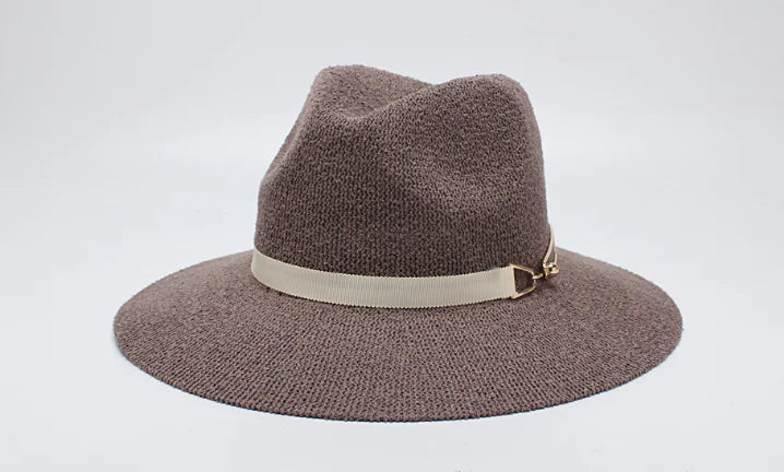 Women's Wide Brim Jazz Hat, Korean Knit Sun Hat