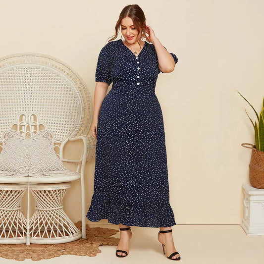 Plus Size Short Sleeve Fashion Dress