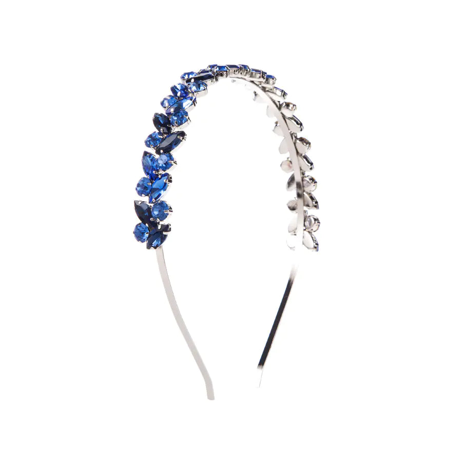 French Retro Metal Texture Rhinestone Headband